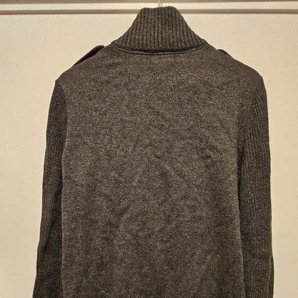 H&M Green Knit Collared Double Breasted Buttons Cardigan US Men M - Picture 5 of 9